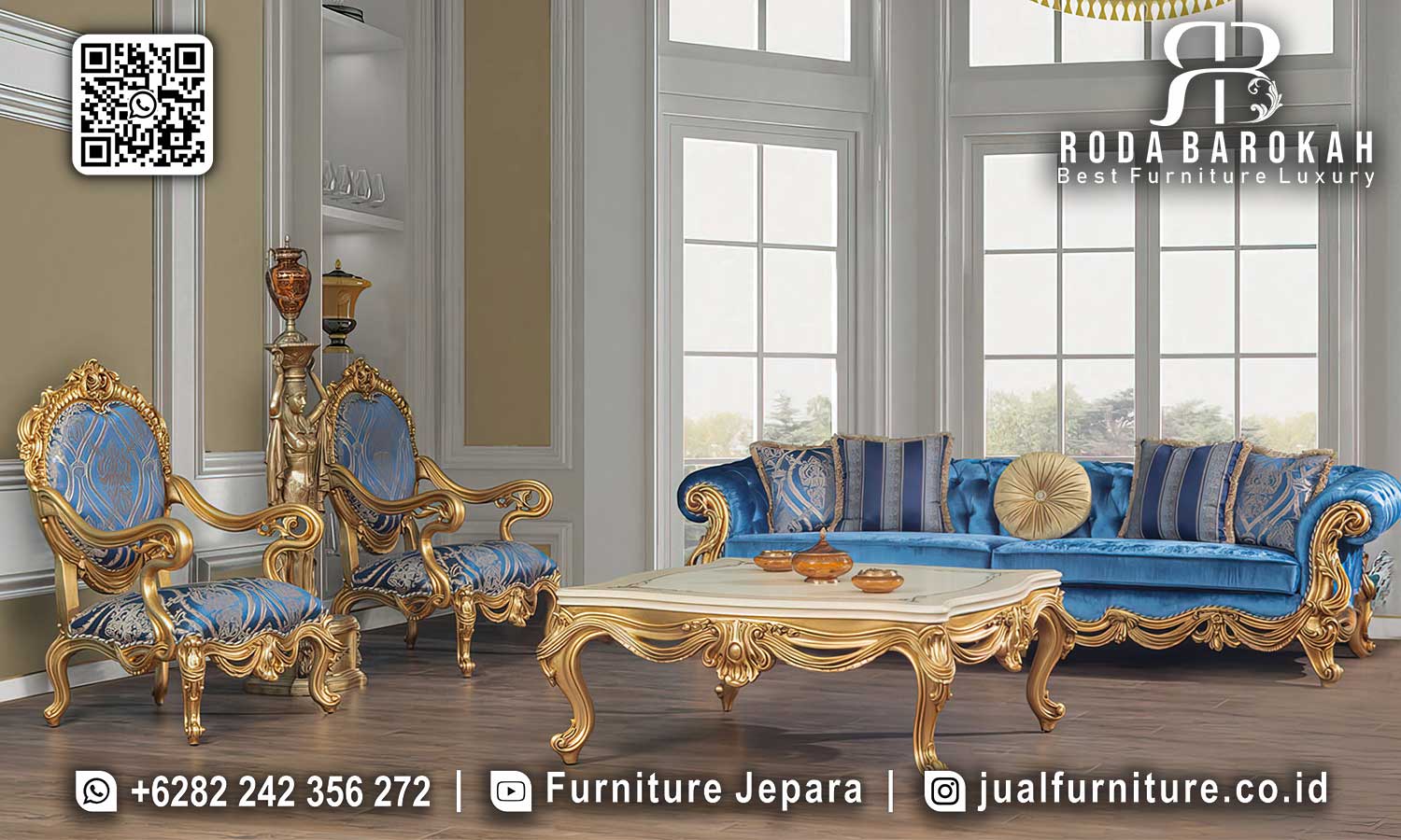 Sofa Tamu Royal Palace Mewah Classico Desain Berkelas STM-1030