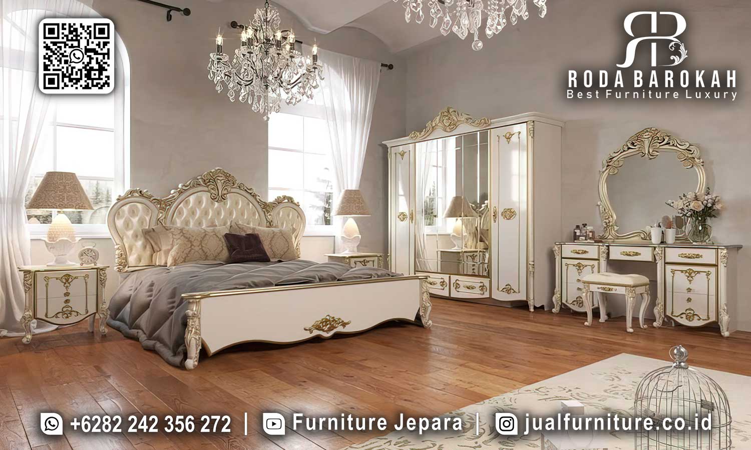 Tempat Tidur Mewah Klasik Monaco Karya Jepara STT-599