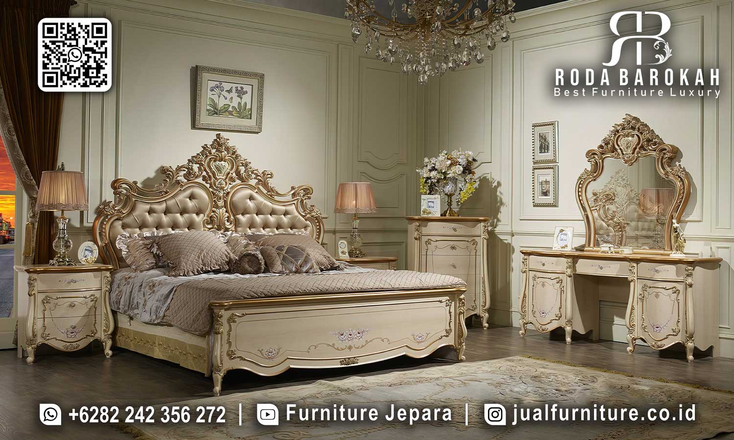 Tempat Tidur Mewah Noblesse Pahatan Detail STT-617