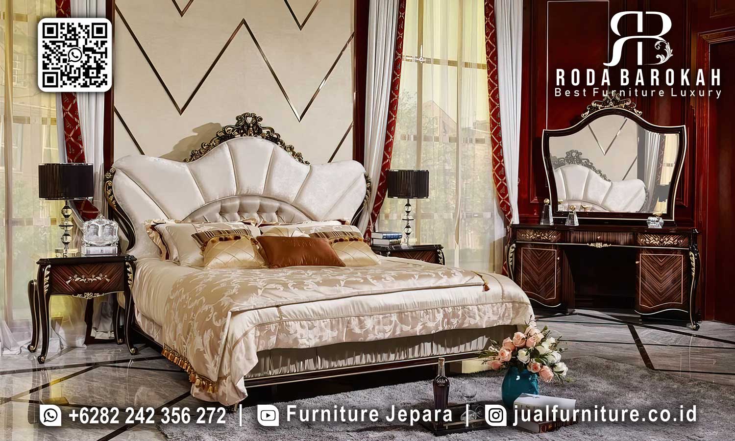 Tempat Tidur Set Mewah Ferrara Mudah Dirawat STT-622
