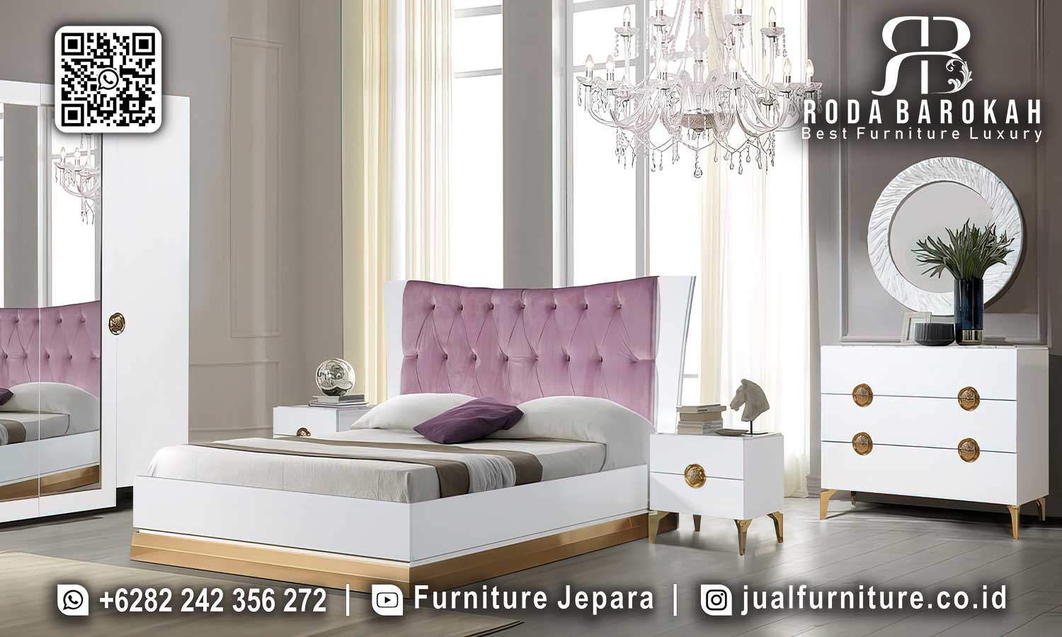 Tempat Tidur Shabby Mewah Regale Kesan Refined STT-597