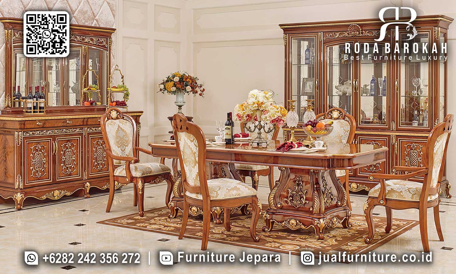 Best Meja Makan Mewah Napoleon Anti Rayap SMM-756