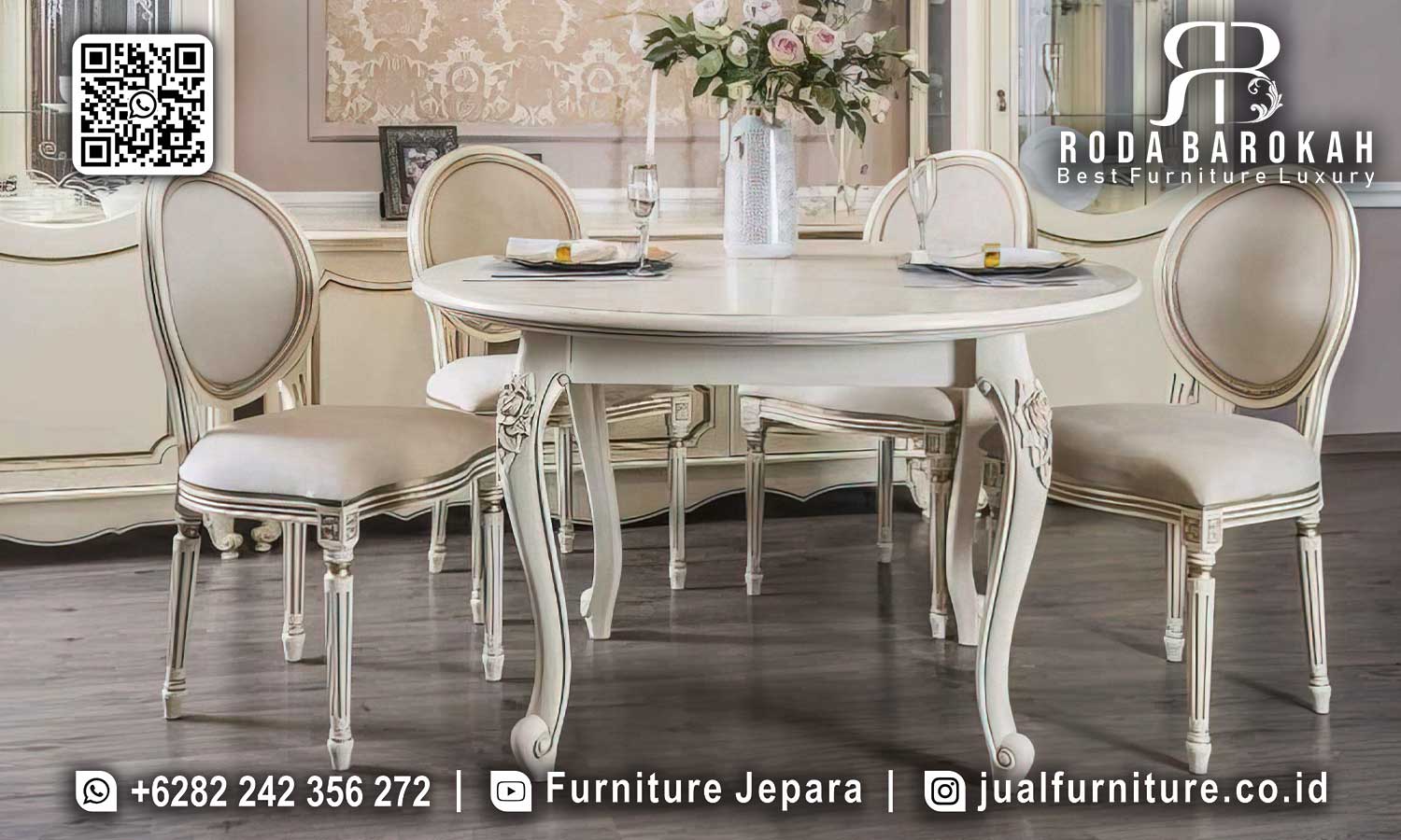 Jual Meja Makan Jepara Sevilla Nuansa Timeless SMM-746
