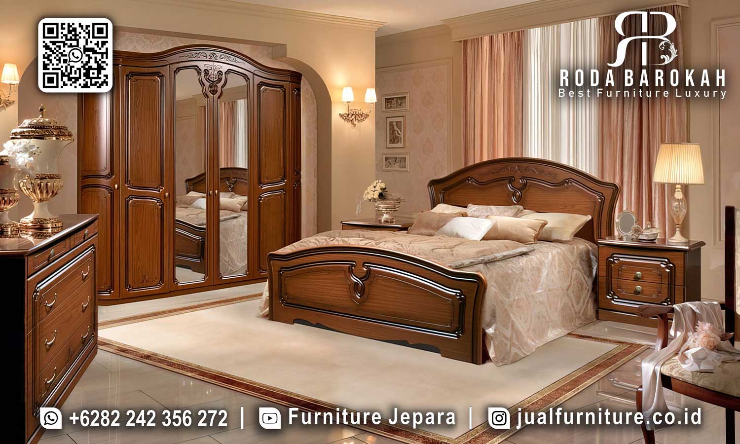 Jual Set Kamar Tidur Jati Grandeur Nuansa Antik STT-604