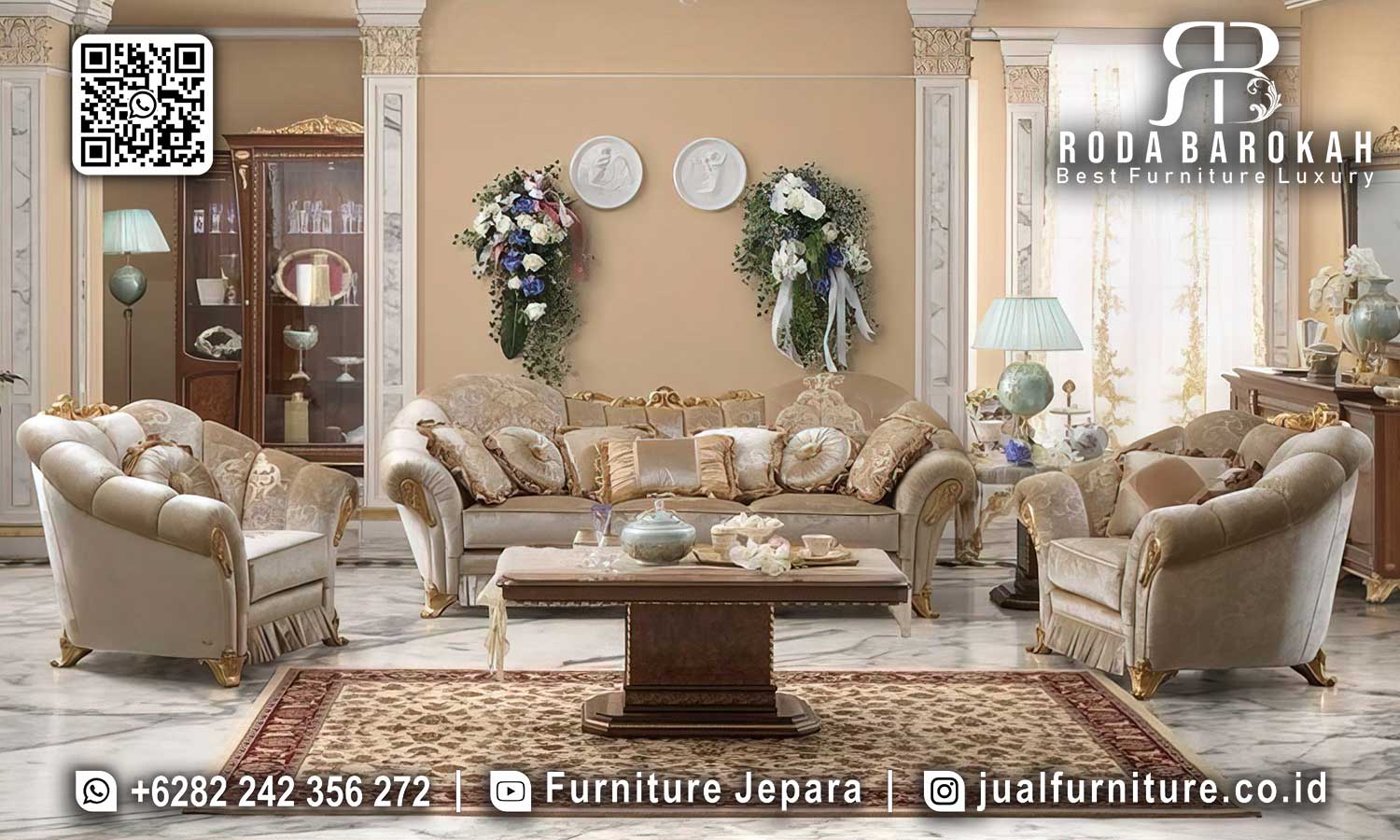 Jual Set Kursi Tamu Mewah Romanov Produk Berkualitas STM-1008