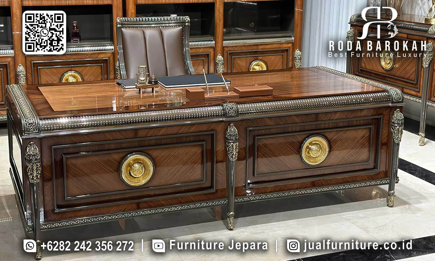 Meja Kantor Jepara Mewah Classico Sentuhan Klasik FK-020 1 Meja Kantor Jepara Mewah Classico Sentuhan Klasik FK-020