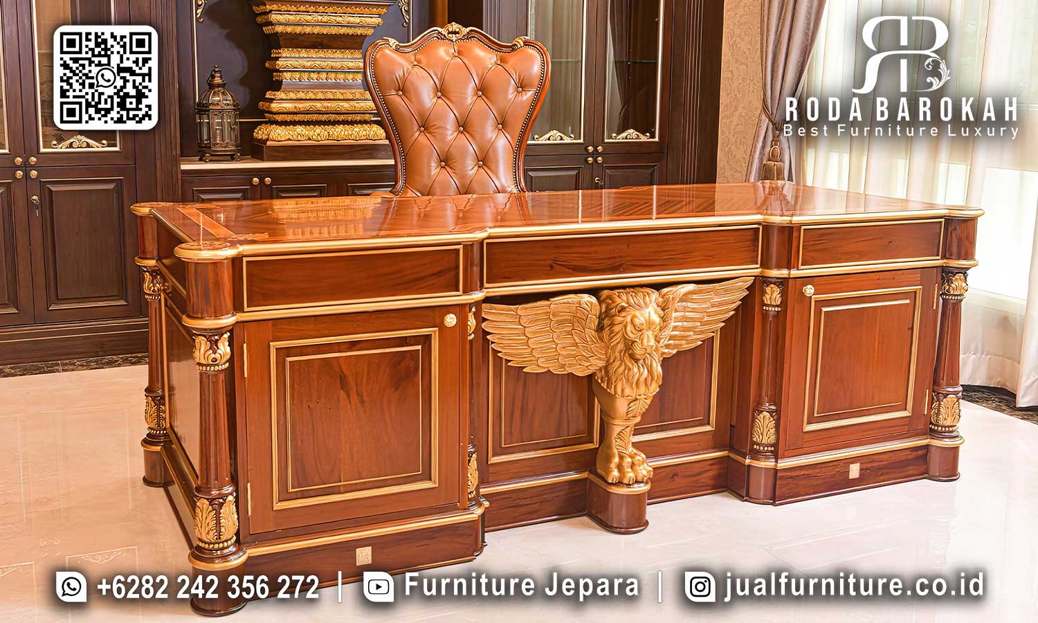 Meja Kantor Mewah Klasik Modena Sentuhan Klasik FK-012