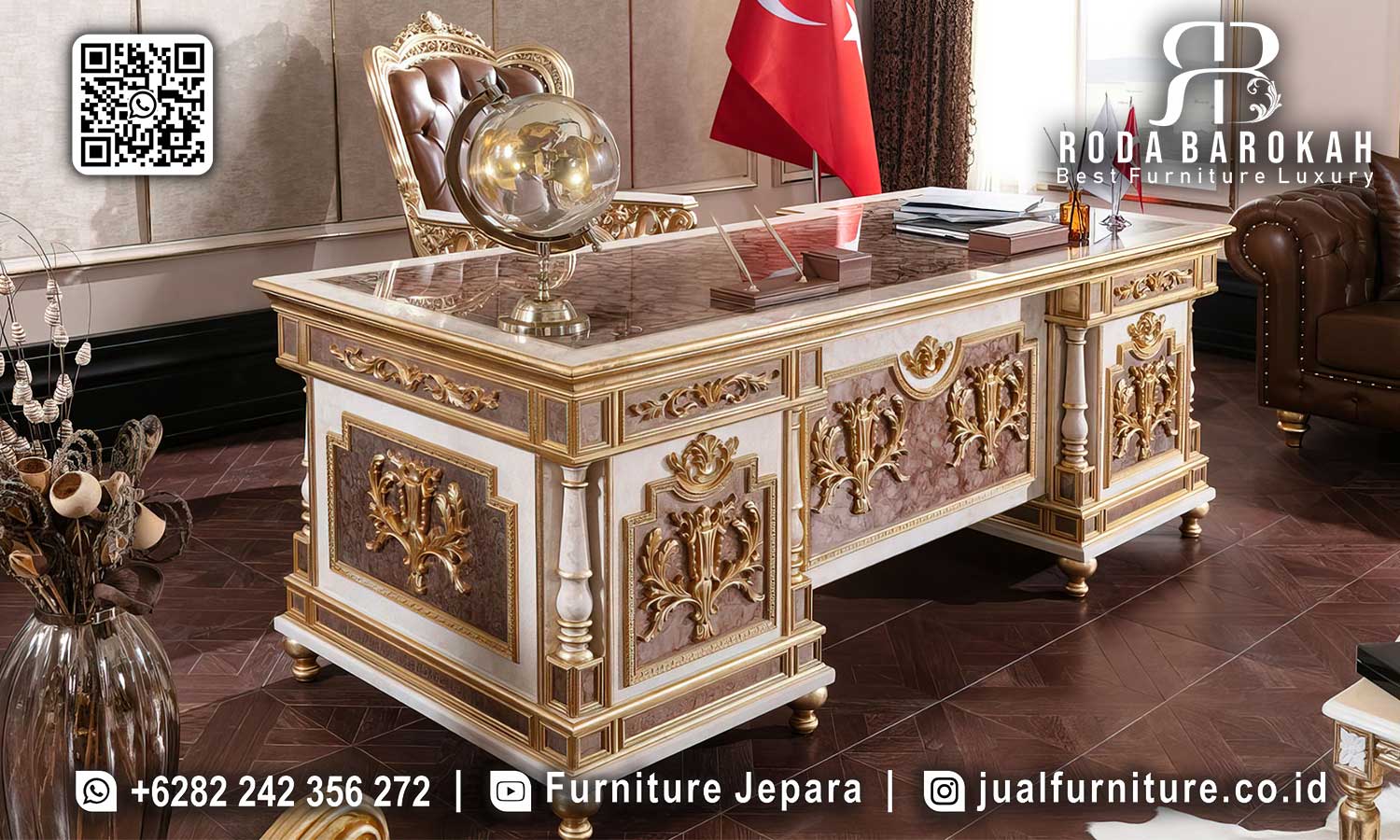 Meja Kantor Mewah Palazzo Kualitas Pengerjaan FK-009