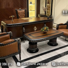 Meja Kantor Mewah Royale Pahatan Detail FK-021