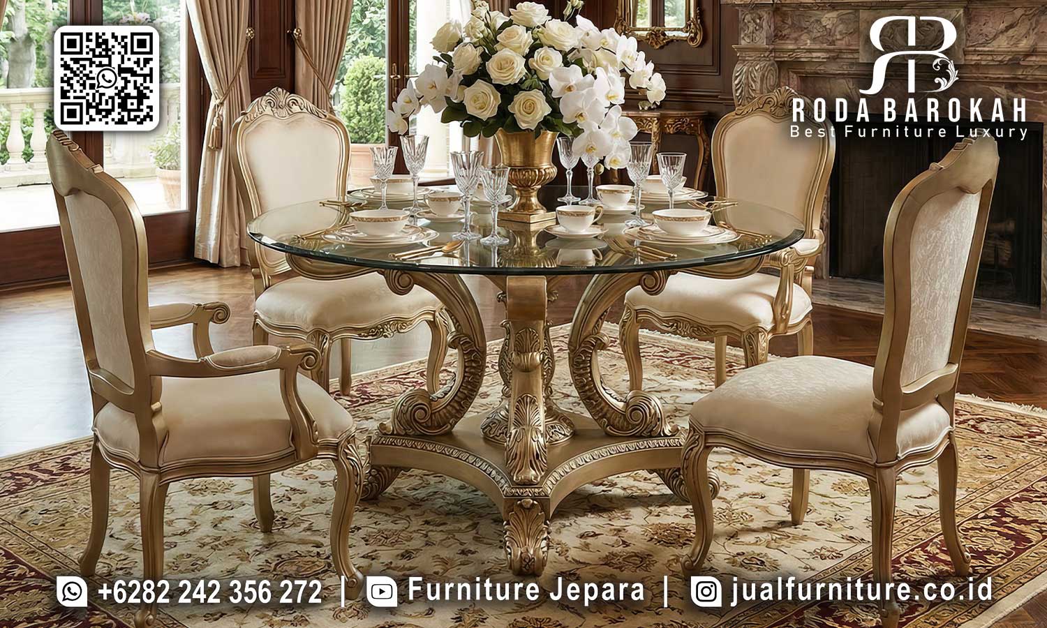 Meja Makan Bundar Mewah Regale Bernuansa Elegan SMM-743