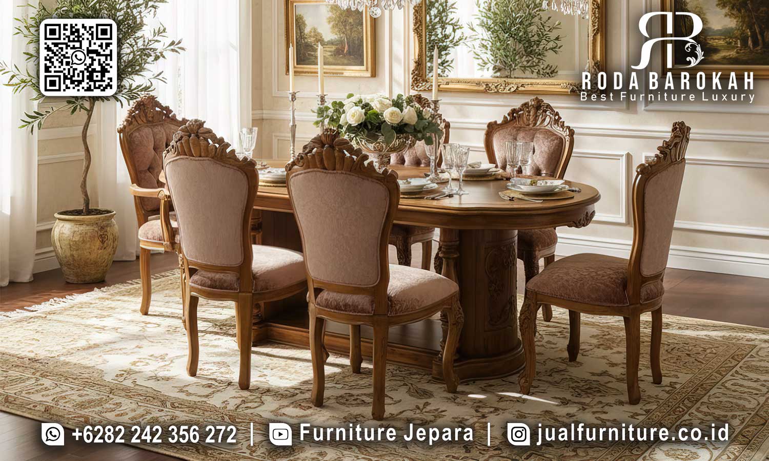 Meja Makan Mewah Bruges Sentuhan Elegan SMM-769