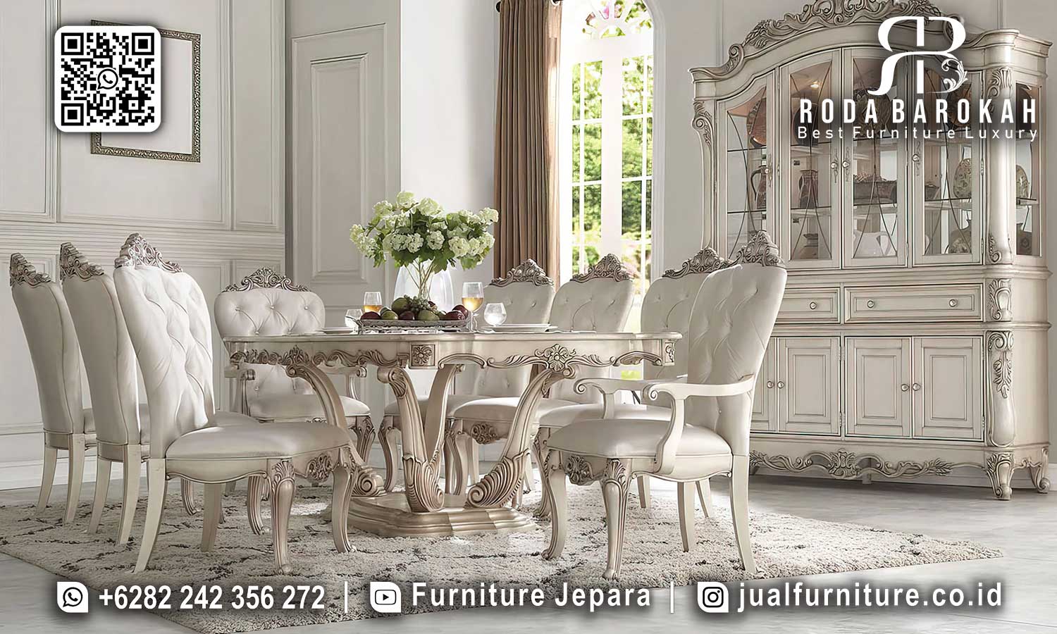 Meja Makan Mewah Sevilla Desain Refined SMM-763