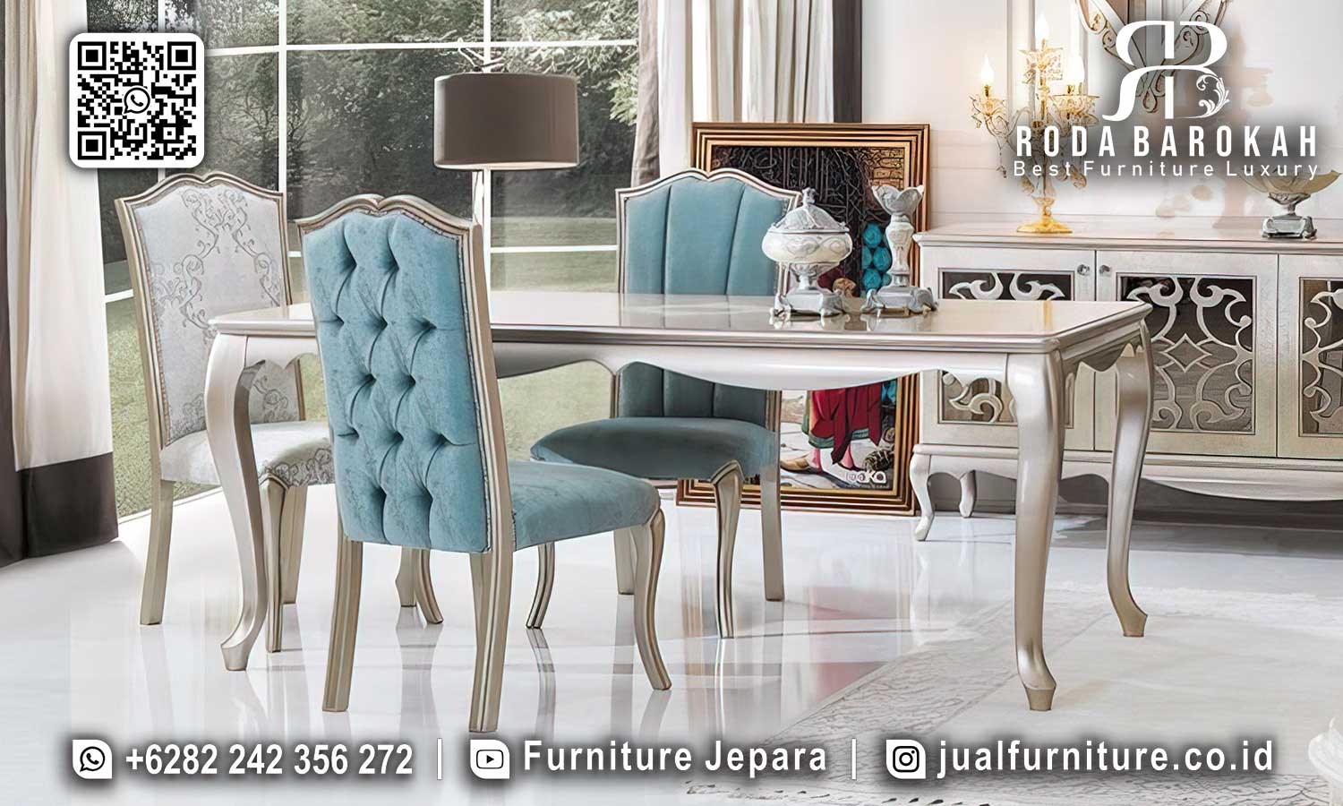 Meja Makan Minimalis Modern Nobile Ukiran Presisi SMM-724