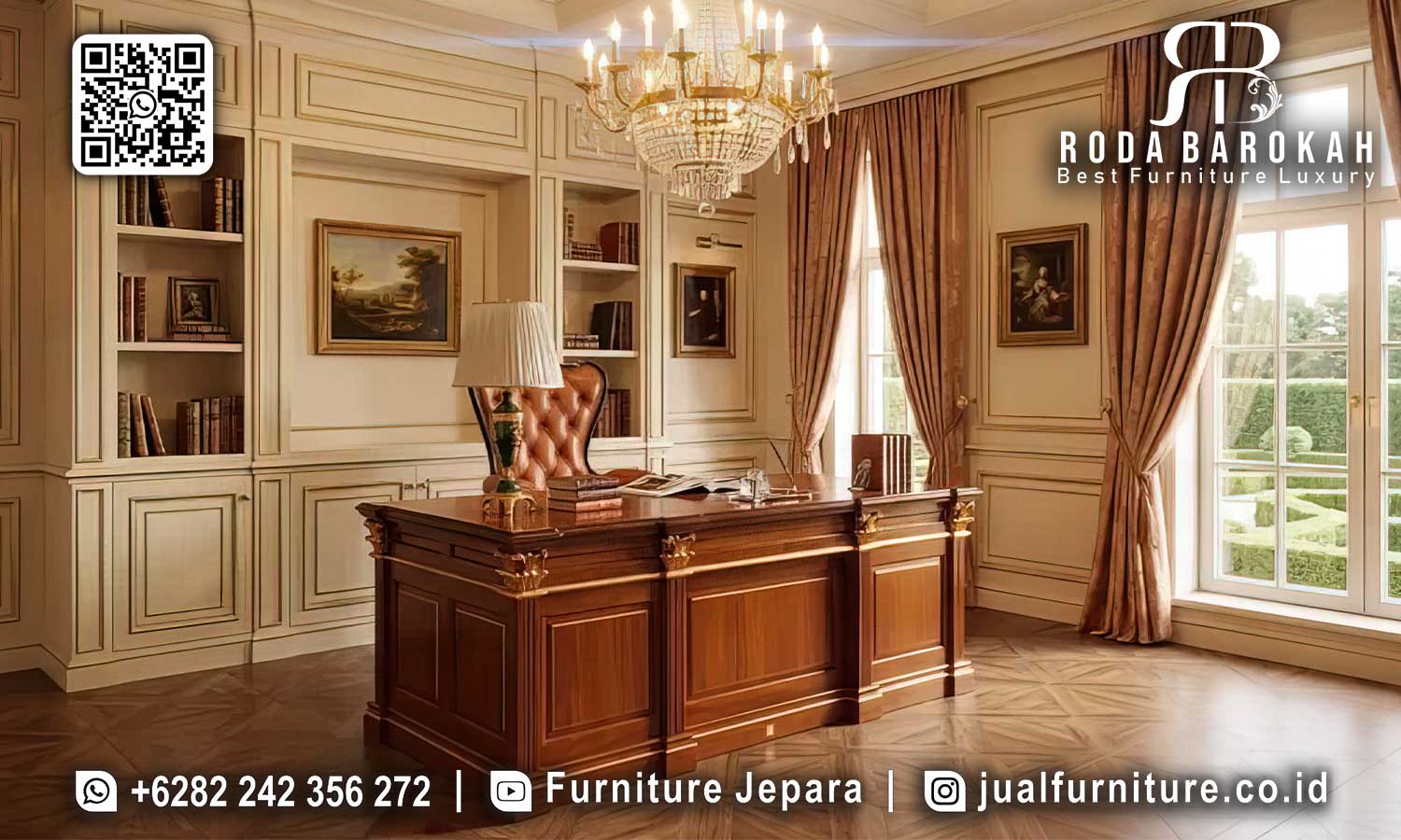 Model Meja Kantor Mewah Jati Maestro Nuansa Prestisius FK-017