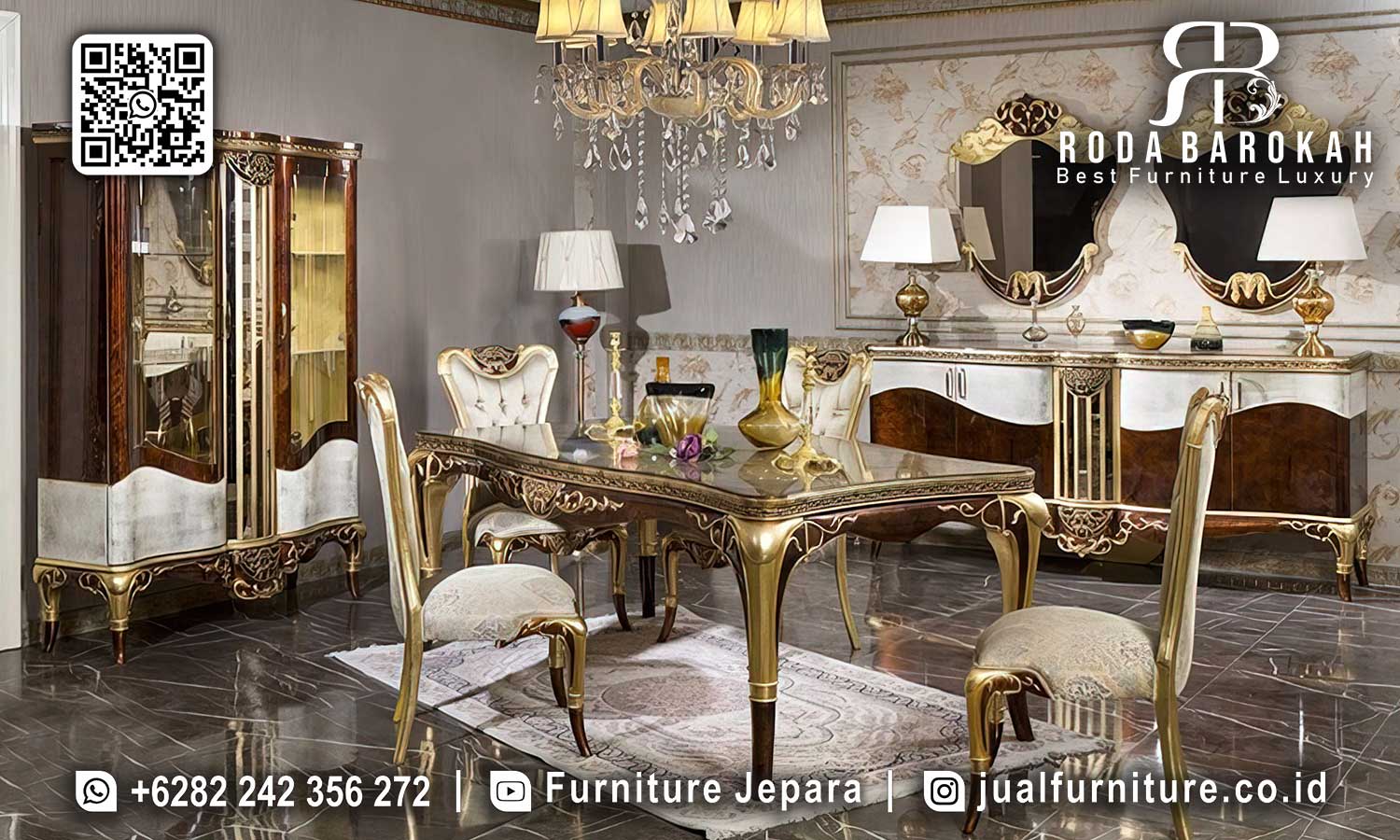Model Meja Makan Mewah Victoria Furnitur Jepara SMM-736