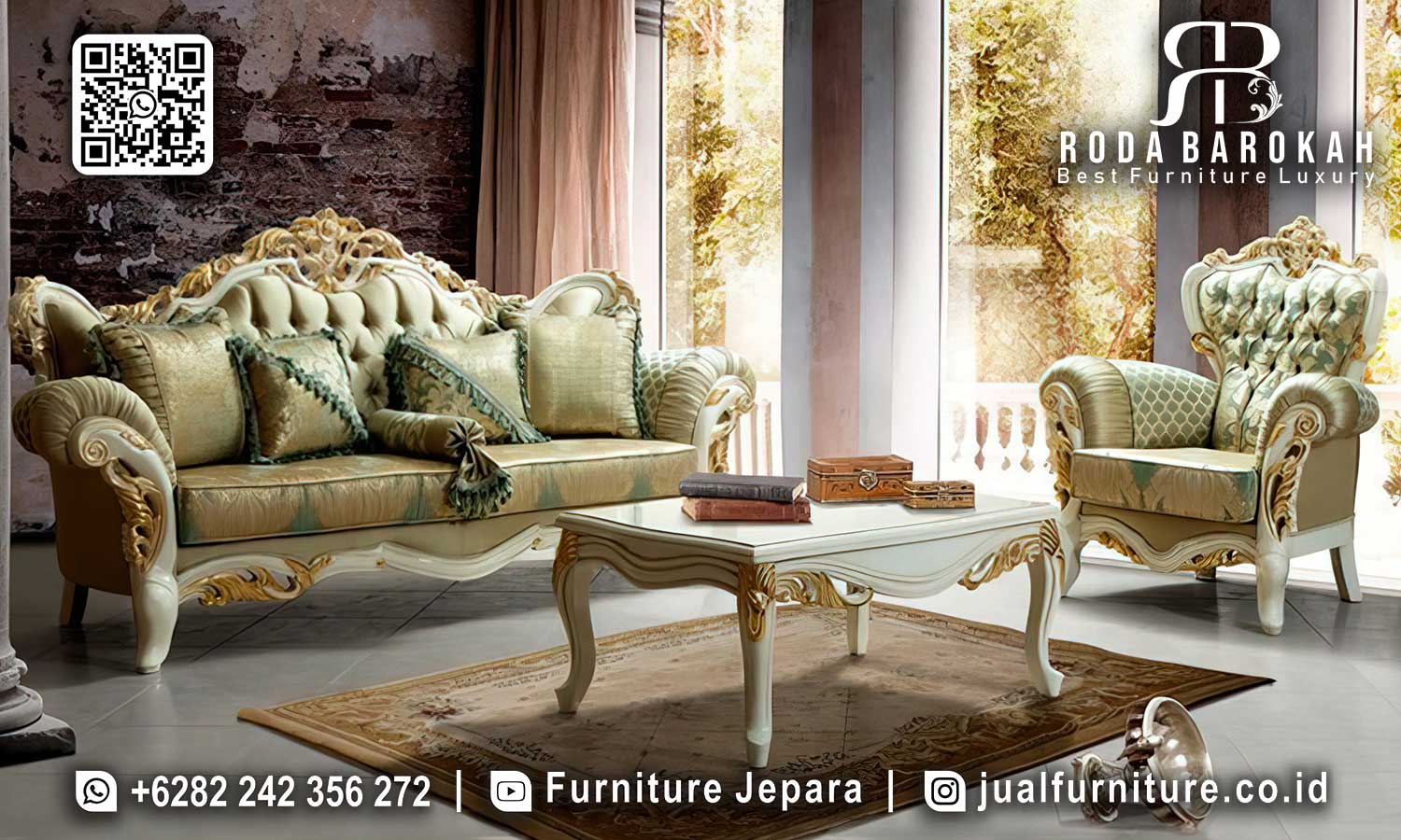 Model Ruang Tamu Sofa Mewah Cordoba Antik Elegan STM-1014
