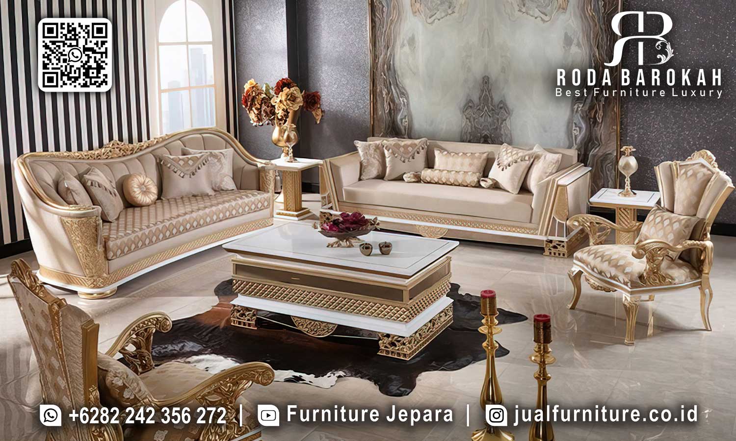 Model Sofa Tamu Chester Mewah Casablanca Nuansa Antik STM-1010