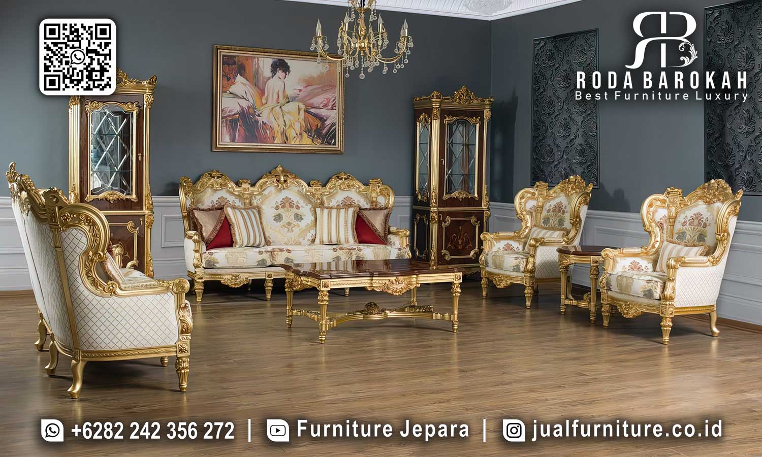 Model Sofa Tamu Gold Padova Tampilan Klasik STM-1038