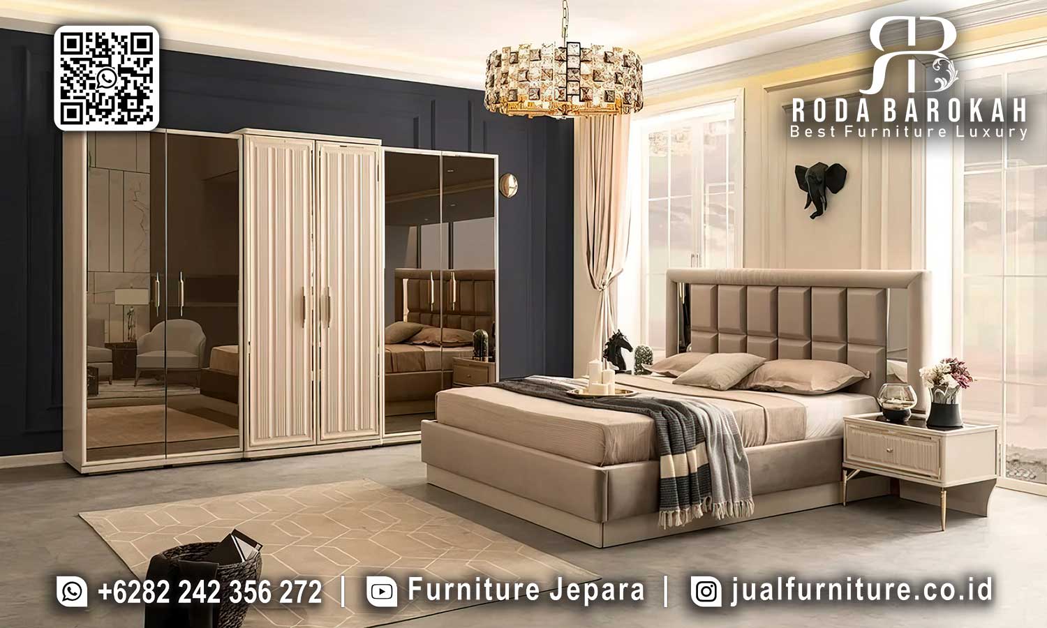 Set Kamar Tidur Mewah Modern Royale Relief Halus STT-609