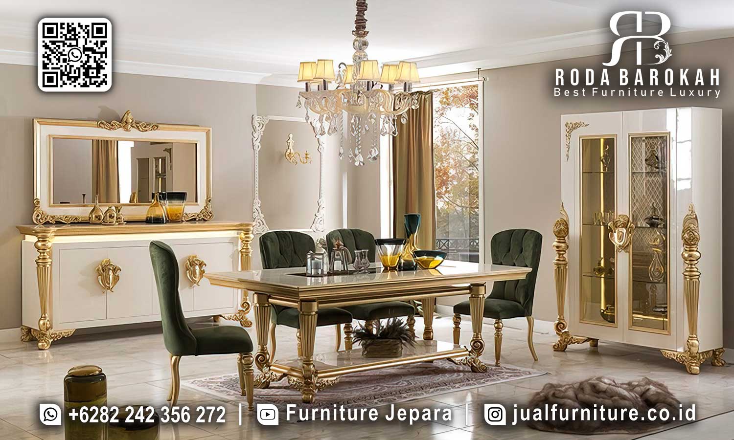 Set Meja Makan Jepara Positano Tampilan Elegan SMM-732