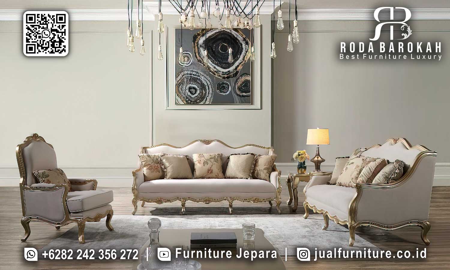 Set Sofa Tamu Mewah Versailles Desain Berkelas STM-1035