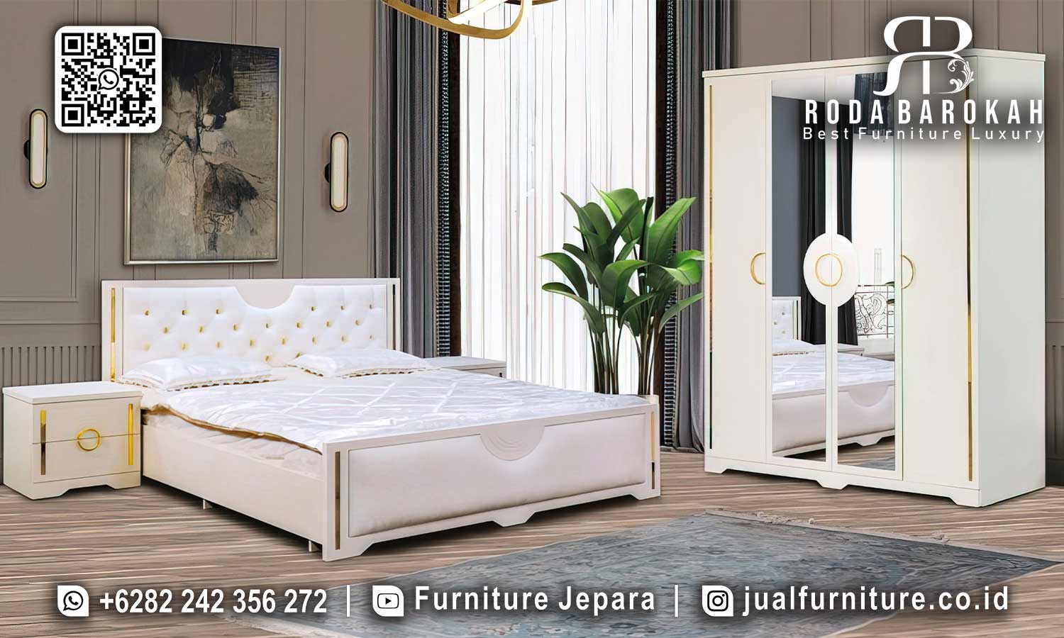 Set Tempat Tidur Mewah Romanov Detail Ornamen STT-627