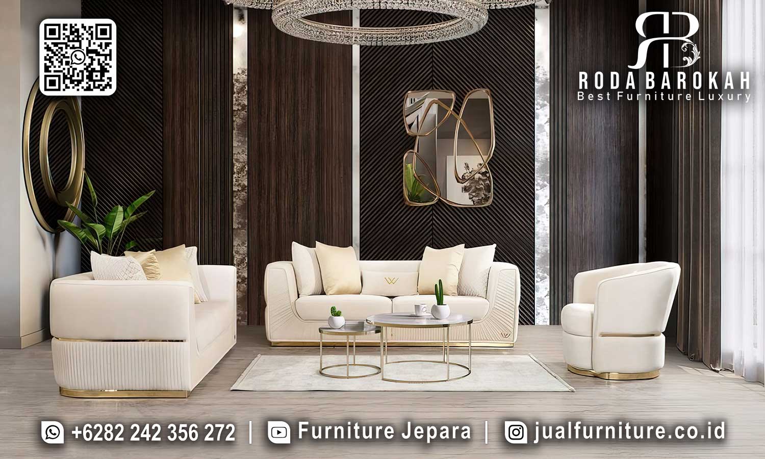 Sofa Stainless Mewah Modern Napoleon Motif Klasik STM-1017