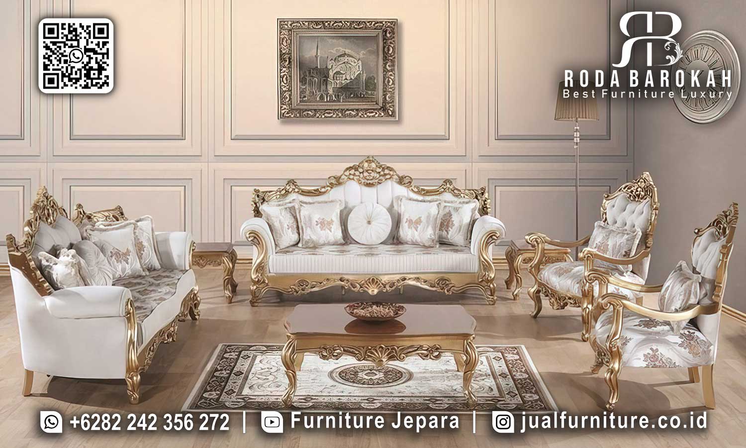 Sofa Tamu Mewah Dubrovnik Ukiran Ornamental STM-1007