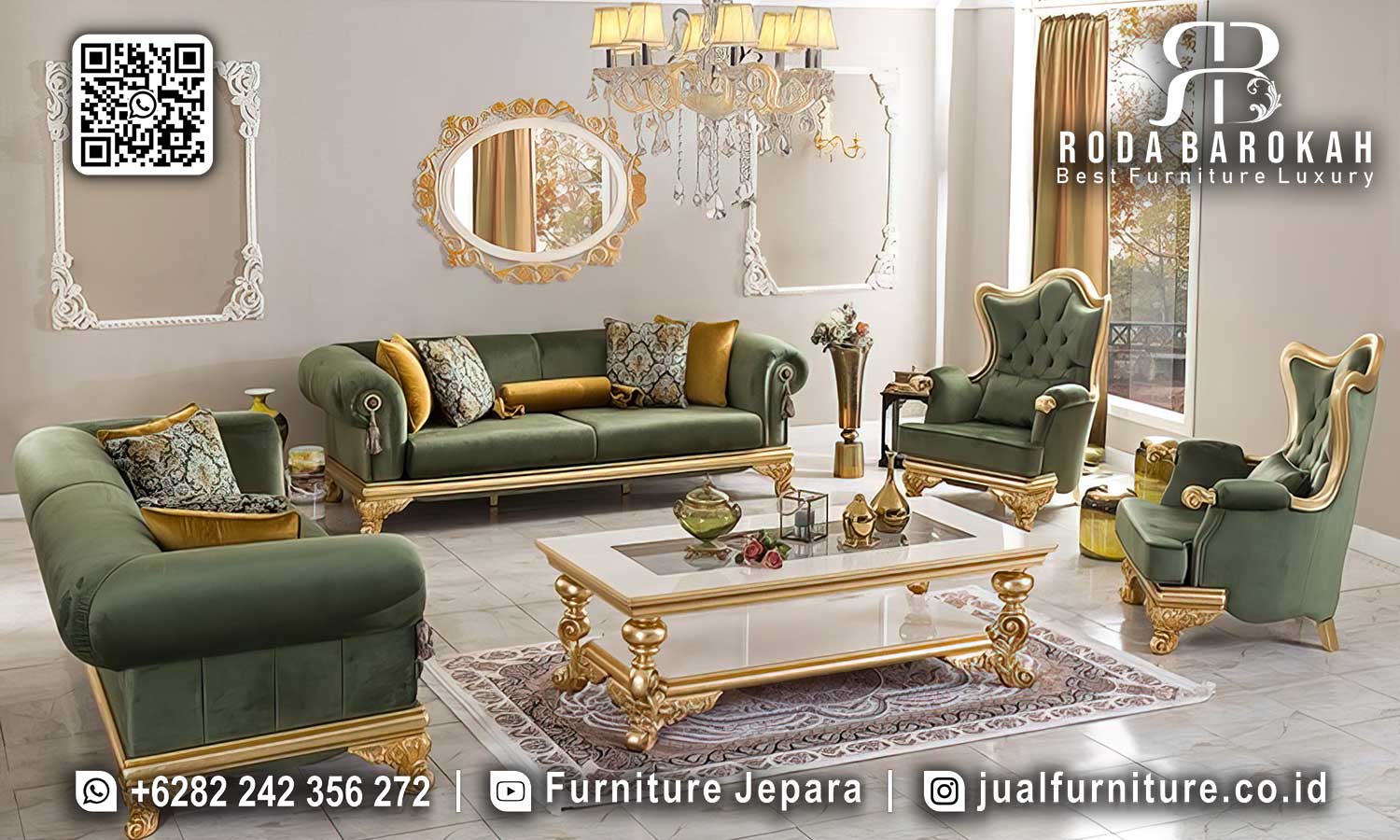 Sofa Tamu Mewah Istana Bruges Tampilan Prestisius STM-995
