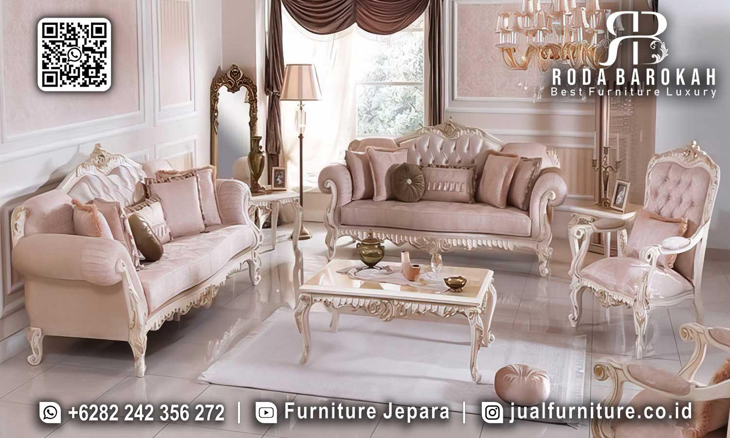 Sofa Tamu Mewah Tudor Ornamen Elegan STM-998