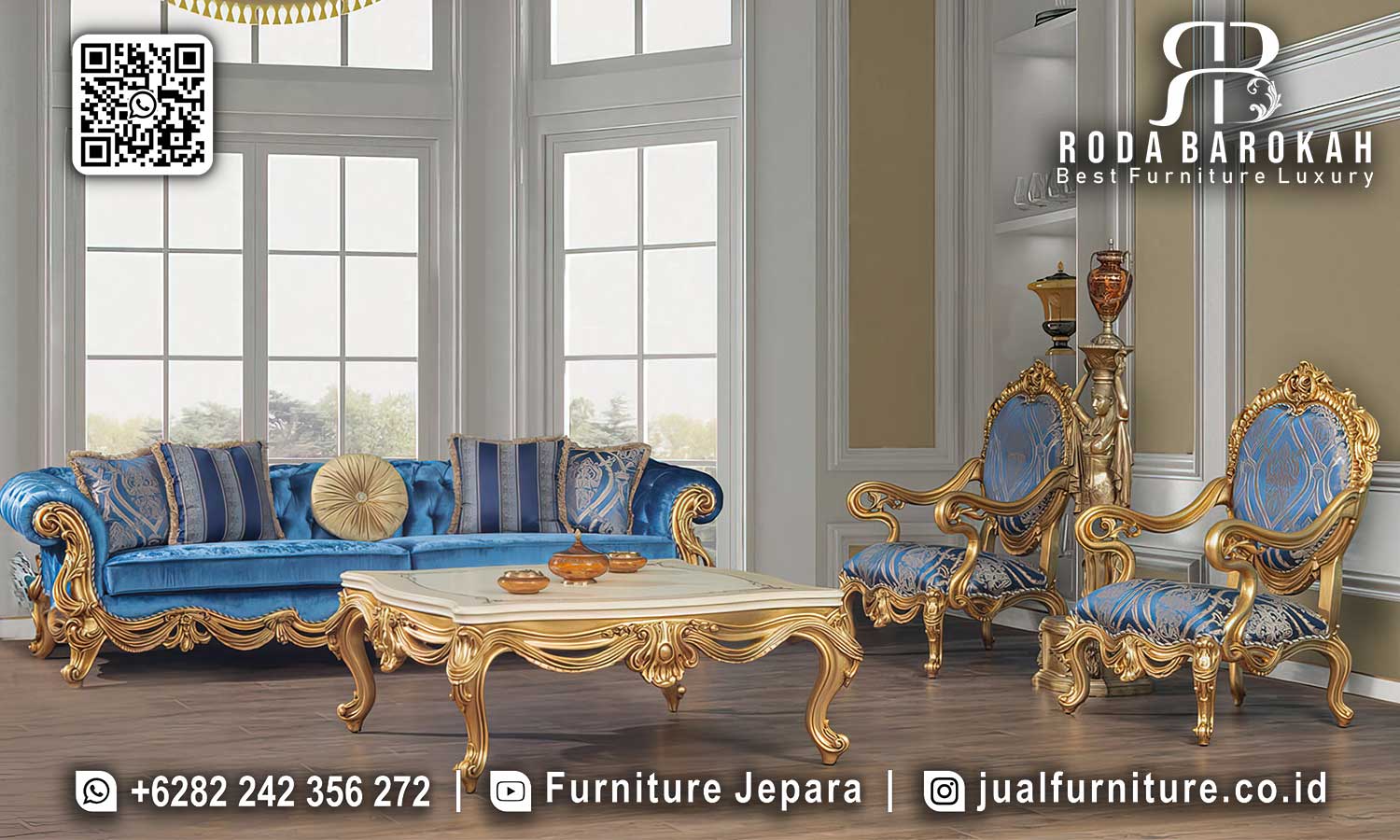 Sofa Tamu Royal Palace Mewah Classico Desain Berkelas STM-1030