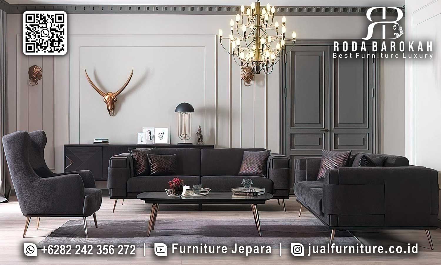Sofa Tamu Set Mewah Modern Siena Antik Elegan STM-1009