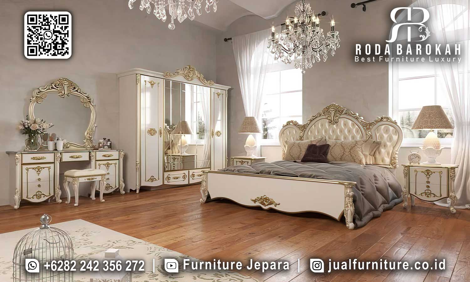 Tempat Tidur Mewah Klasik Monaco Karya Jepara STT-599