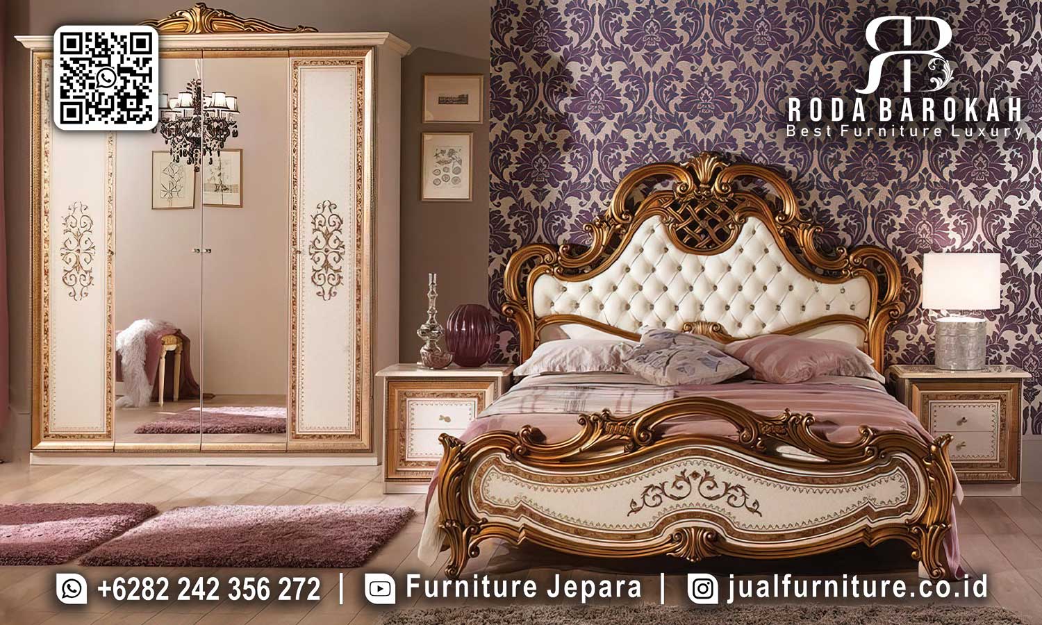 Nikmati kemewahan klasik dengan Tempat Tidur Palazzo dari kayu jati, ideal untuk kamar tidur berkelas Anda. Segera miliki!