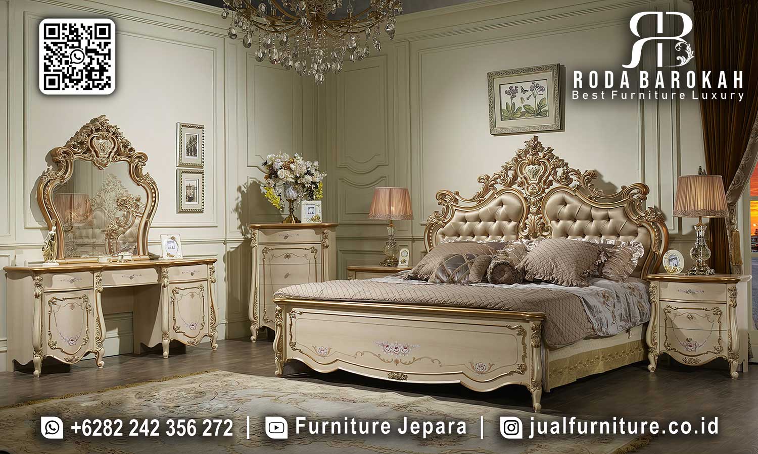 Tempat Tidur Mewah Noblesse Pahatan Detail STT-617