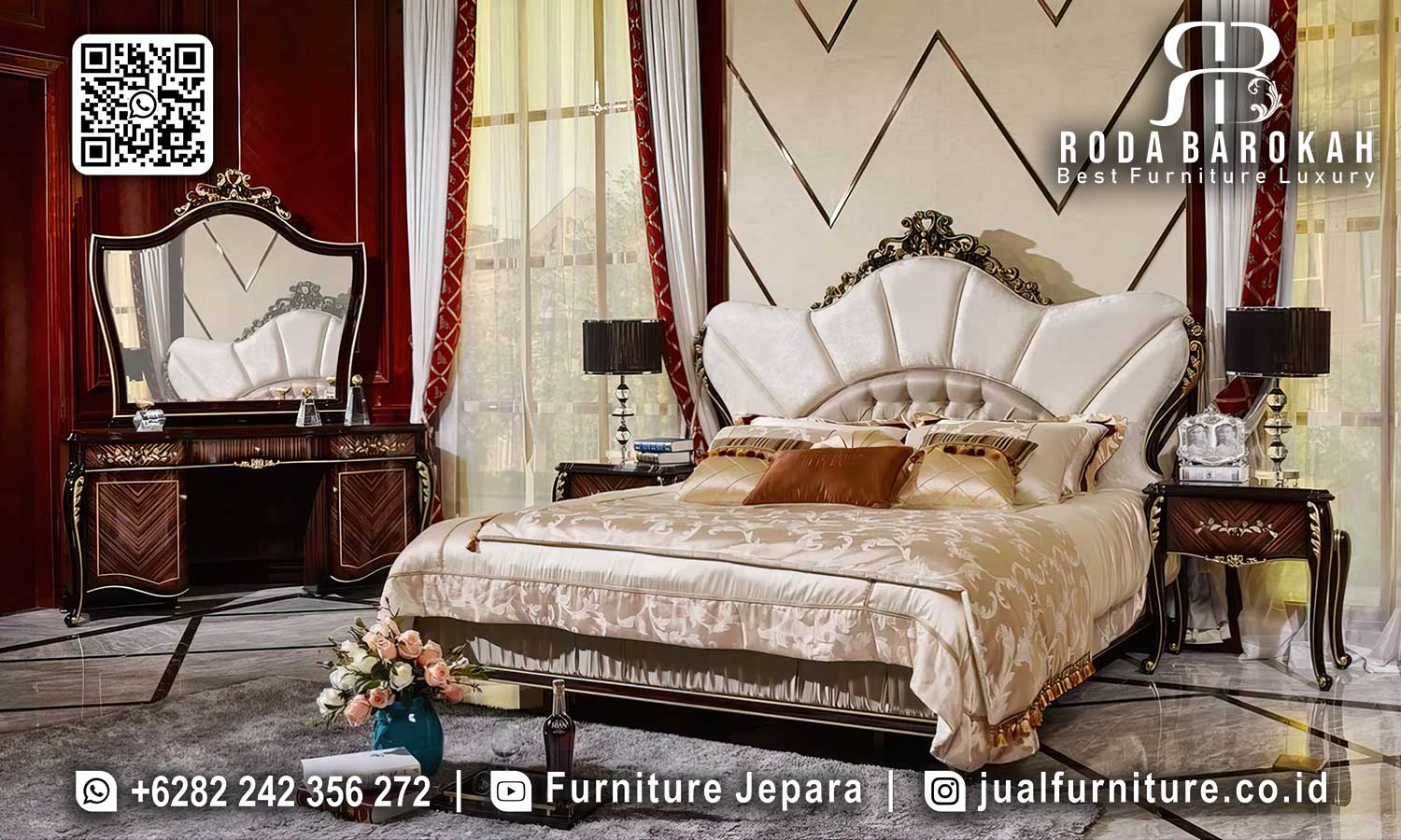 Tempat Tidur Set Mewah Ferrara Mudah Dirawat STT-622