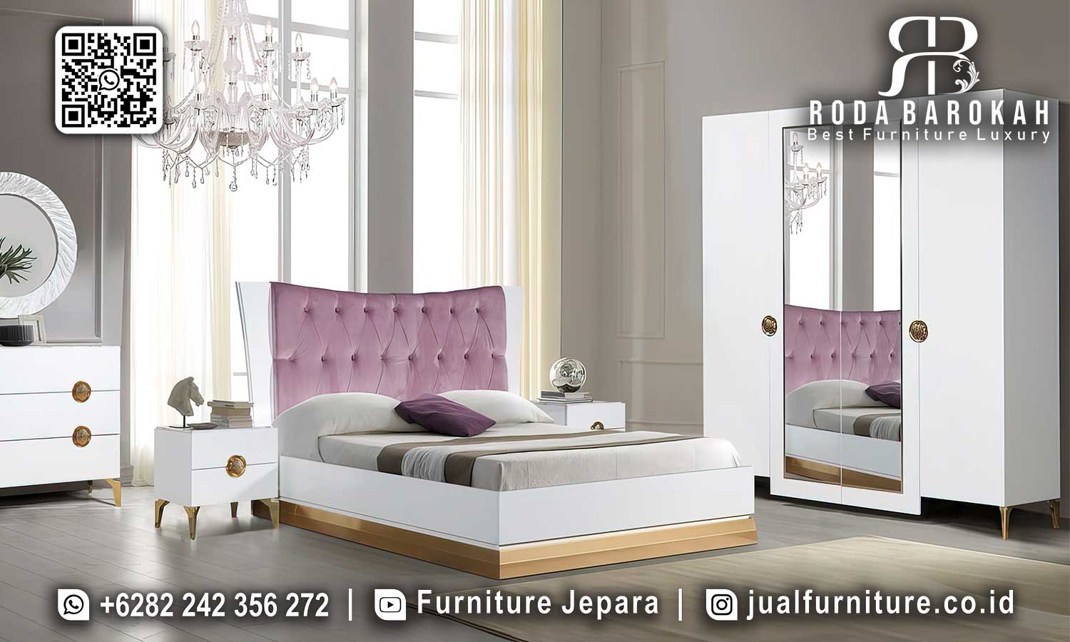 Tempat Tidur Shabby Mewah Regale Kesan Refined STT-597