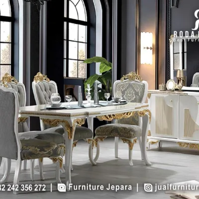 Desain Meja Makan Mewah Duco ala Eropa SMM-798