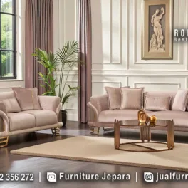 Jual Kursi Sofa Tamu Mewah Modern Dusty Pink STM-1053