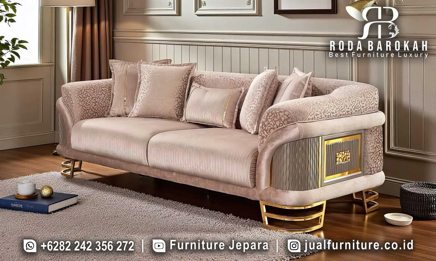 Jual Kursi Sofa Tamu Mewah Modern Dusty Pink STM-1053 2 Jual Kursi Sofa Tamu Mewah Modern Dusty Pink STM-1053