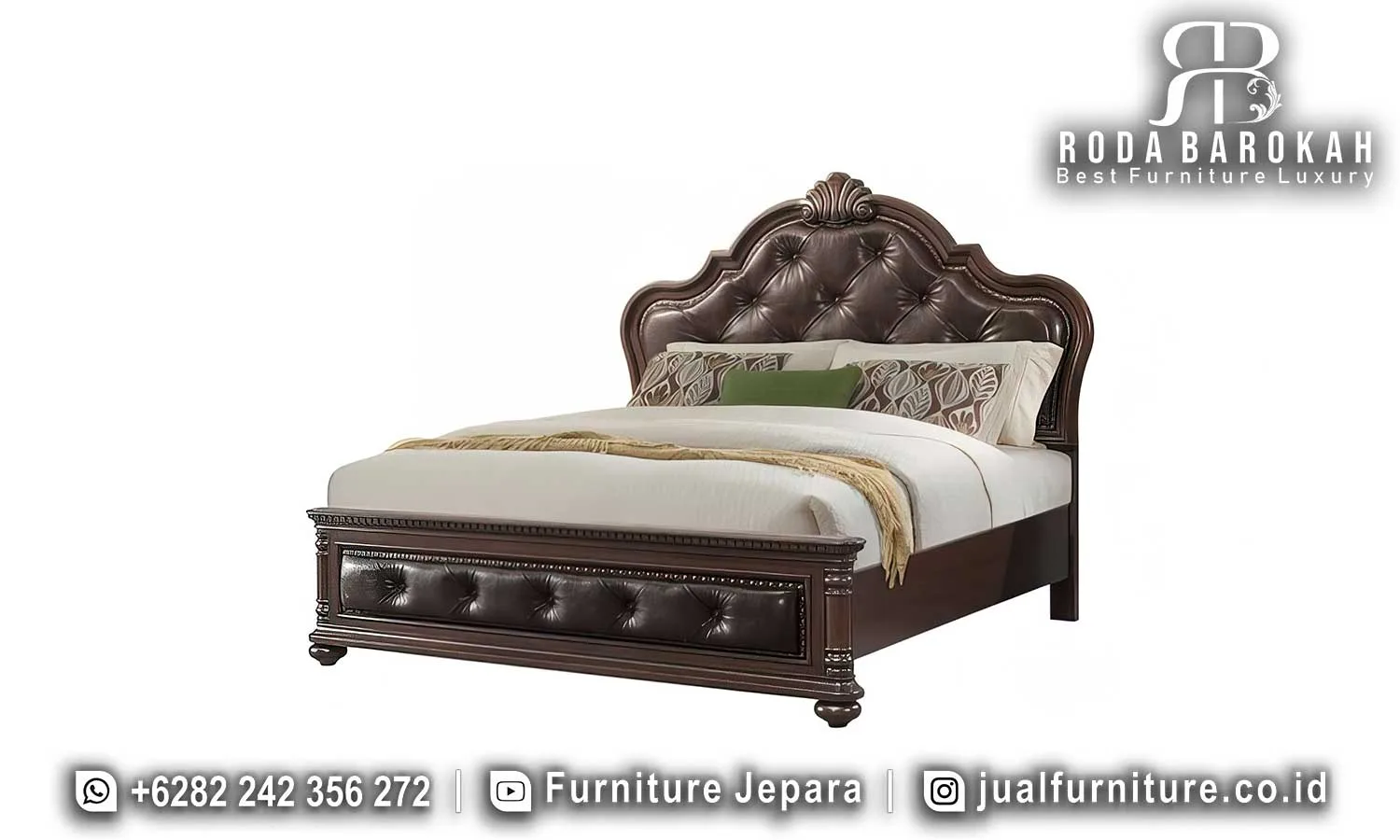 Jual Tempat Tidur Mewah Jati Mewah Kulit STT-646 2 Jual Tempat Tidur Mewah Jati Mewah Kulit STT-646