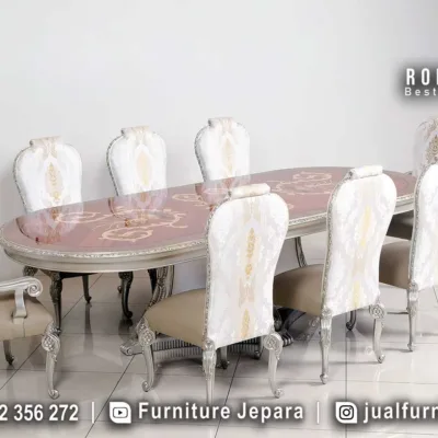Produsen Meja Makan Mewah Klasik 8 Kursi SMM-787