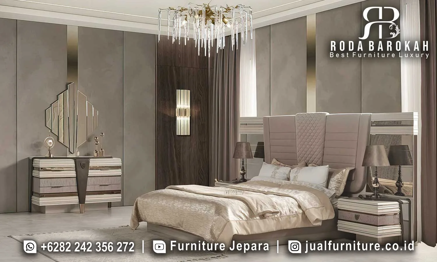 Set Kamar Tidur Mewah Desain Modern Elegan STT-647 2 Set Kamar Tidur Mewah Desain Modern Elegan STT-647