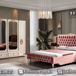 Set Kamar Tidur Mewah Klasik Modern Ukiran Jepara Elegan STT-646