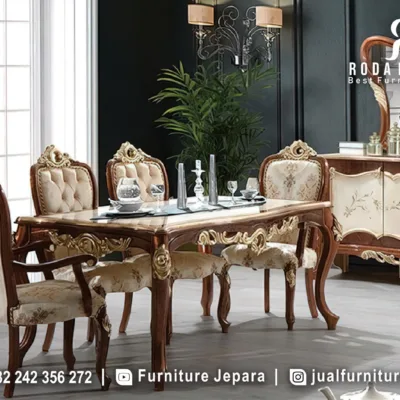 Set Kursi Makan Klasik Mewah dari Kayu Jati SMM-797