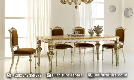 Set Kursi Makan Mewah Ukir Klasik Eropa Murah ST-005