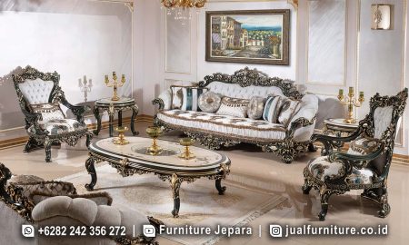 Set Sofa Tamu Mewah Ukir Klasik Gaya Eropa ST-002