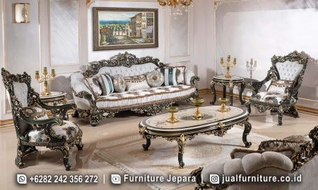 Set Sofa Tamu Mewah Ukir Klasik Gaya Eropa ST-002