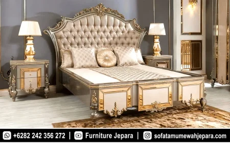 Set Tempat Tidur Mewah Klasik Elegan Warna Ivory ST-012