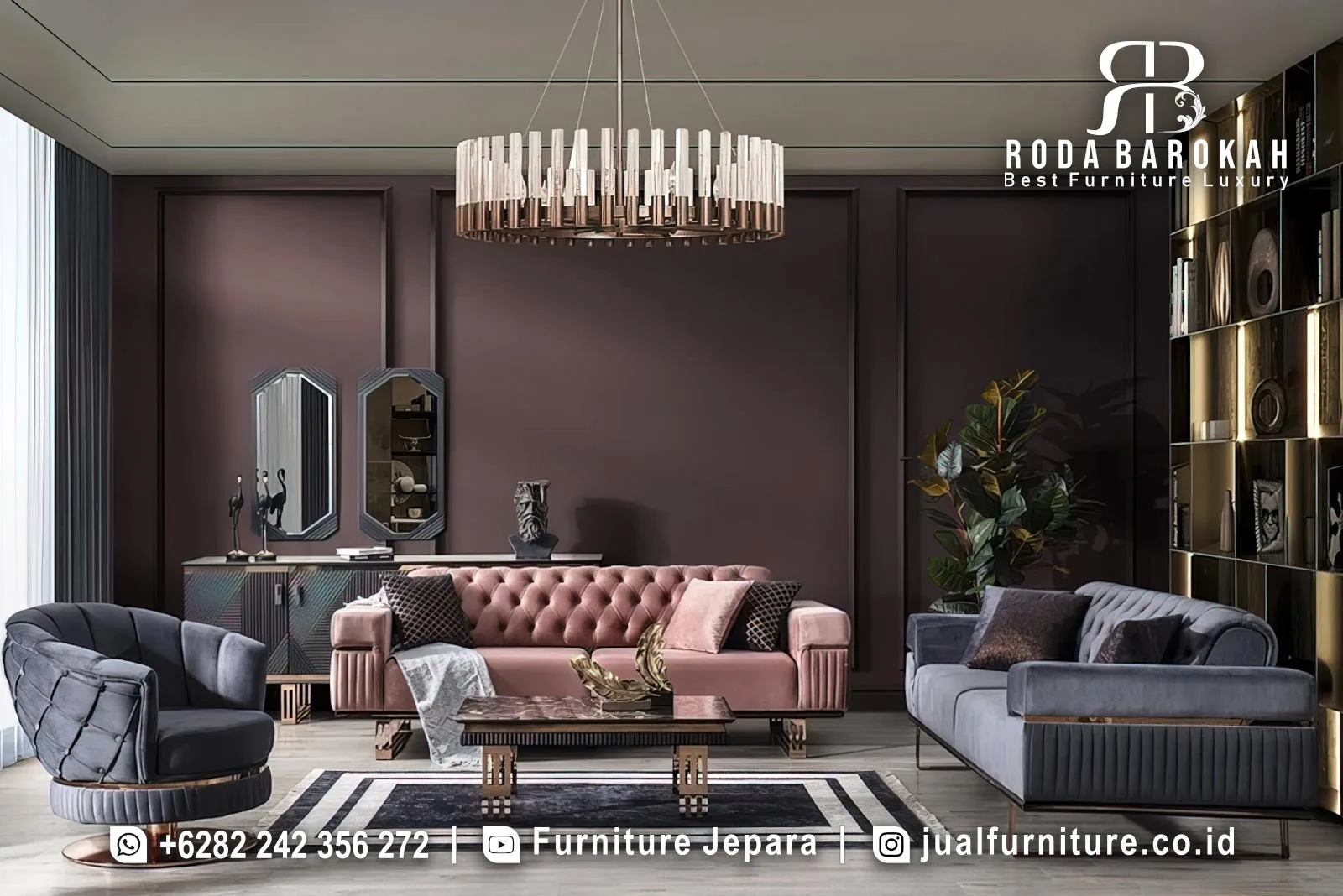 Sofa Set Mewah Minimalis untuk Interior Rumah Premium STM-1061 1 Sofa Set Mewah Minimalis untuk Interior Rumah Premium STM-1061